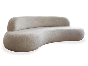 DOEM - Curved 4 seater bouclé fabric sofa by DOM Edizioni - view 2
